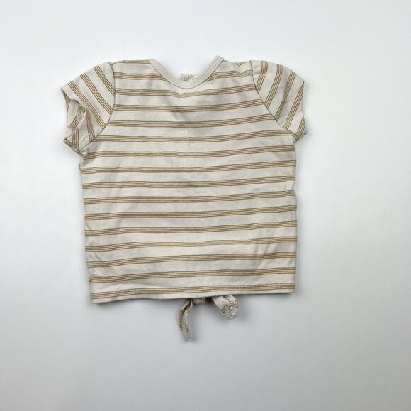 Lulu + Roo Neutral Striped Knot Top - Picture 6 of 6